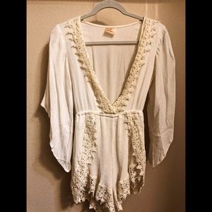 Lace-Trim Romper